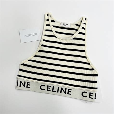 celine striped bra top|Celine ready to wear.